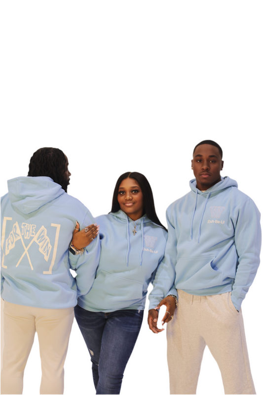 /Duh•B•U/ Patched Hoodie Carolina Blue