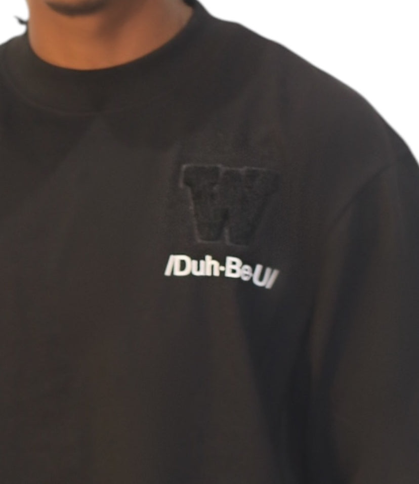 /Duh•B•U/ Patched Oversized Shirt Black