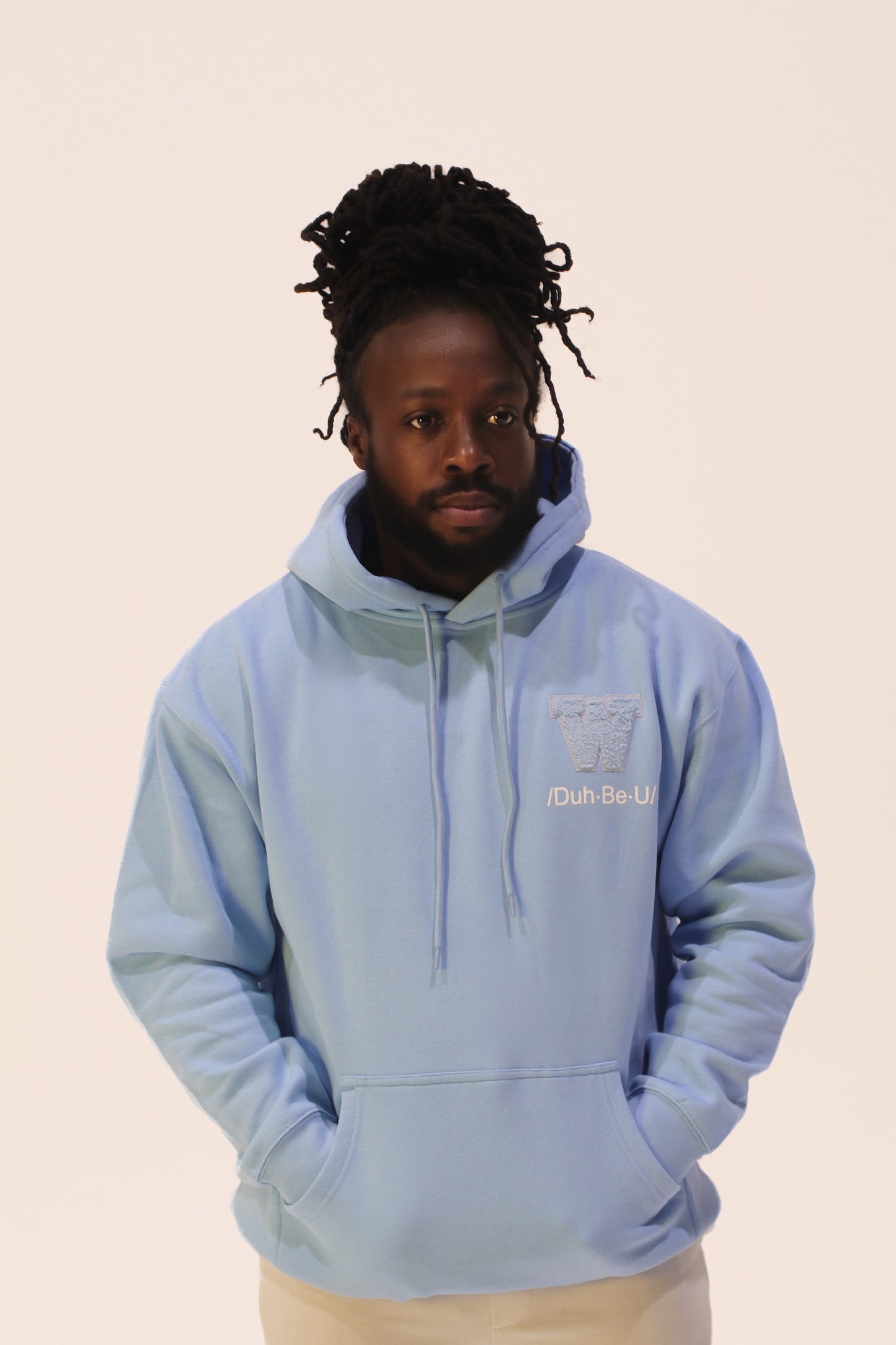 /Duh•B•U/ Patched Hoodie Carolina Blue